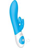 The Rabbit Company The Kissing Rabbit Rechargeable Silicone Vibrator With Clitoral Suction - Blue