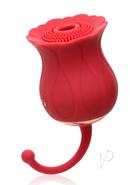 Inmi Bloomgasm Royalty Rose Rechargeable Silicone Textured Suction Clitoral Stimulator - Red
