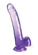 King Cock Clear Dildo With Balls 9in - Purple