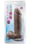 Au Naturel Dildo With Suction Cup 9in - Chocolate