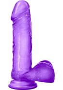 B Yours Sweet N` Hard 2 Dildo With Balls 7.75in - Purple