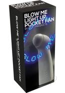 Blow Me Light Up Pocket Fan - White