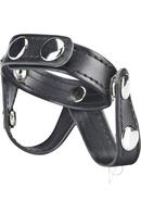 Candb Gear V-style Cock Ring With Ball Divider Black