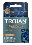 Trojan Bareskin Premium Lubricated Latex Condoms 3-pack