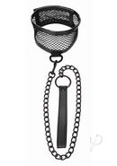 Sex And Mischief Fishnet Collar And Leash - Black