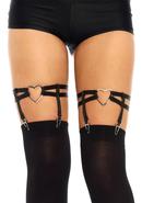 Leg Avenue Dual Strap Elastic Garter Suspender With Heart -...
