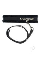 Punishment Crystal Detail Collar And Leash 37in - Black
