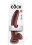 King Cock Dildo With Balls 9in - Chocolate