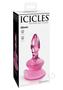 Icicles No. 90 Glass Anal Plug With Bendable Silicone Suction Cup - Pink