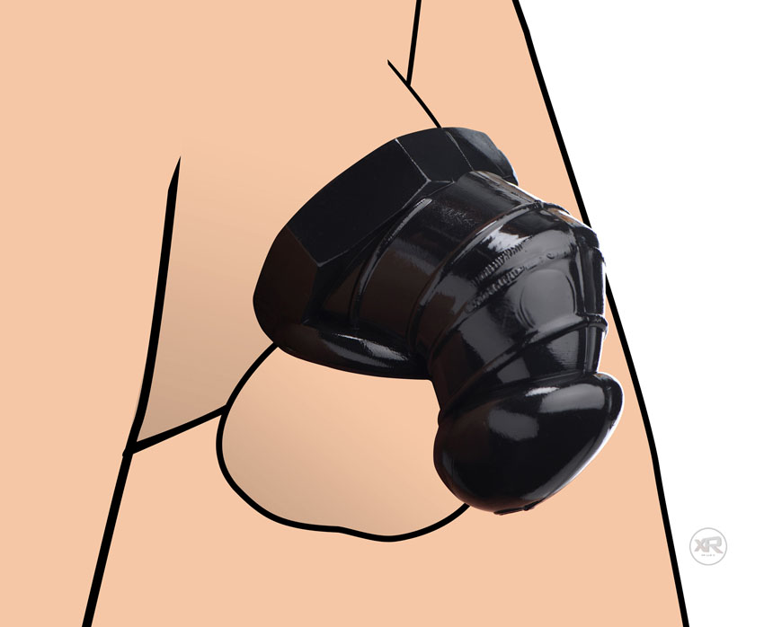 Master Series Detained - Black Restrictive Chastity Cage - Image 4
