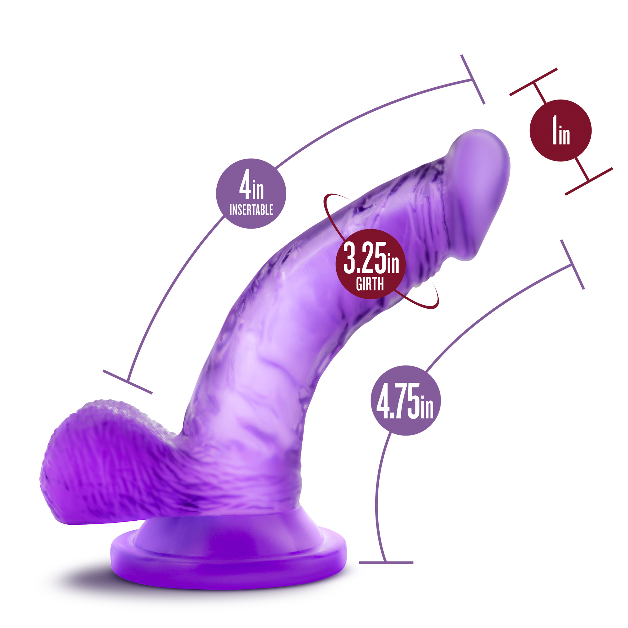 Naturally Yours - 4 Inch Mini Cock - Purple - Image 7