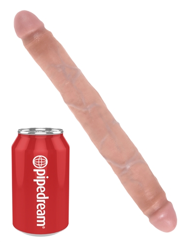 King Cock 12 Inch Slim Double Dildo - Flesh - Image 2