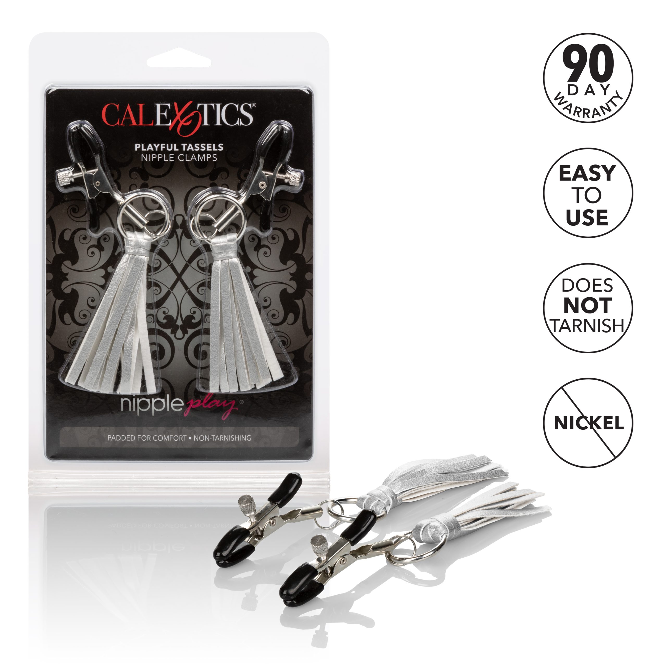 Nipple Play Playful Tassels Nipple Clamps - Silver - Image 7