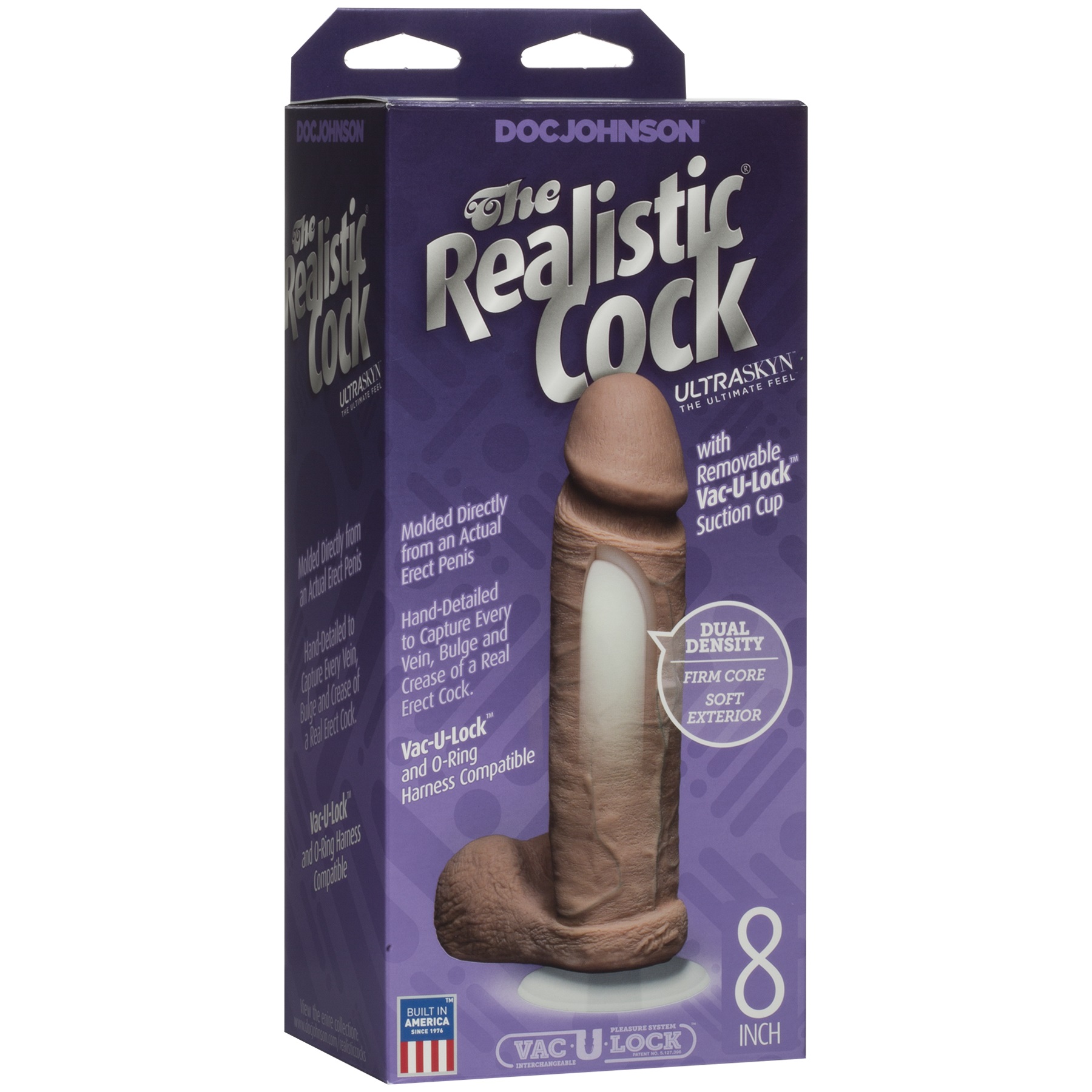 The Realistic Cock Ultraskyn 8 Inch - Brown - Image 2