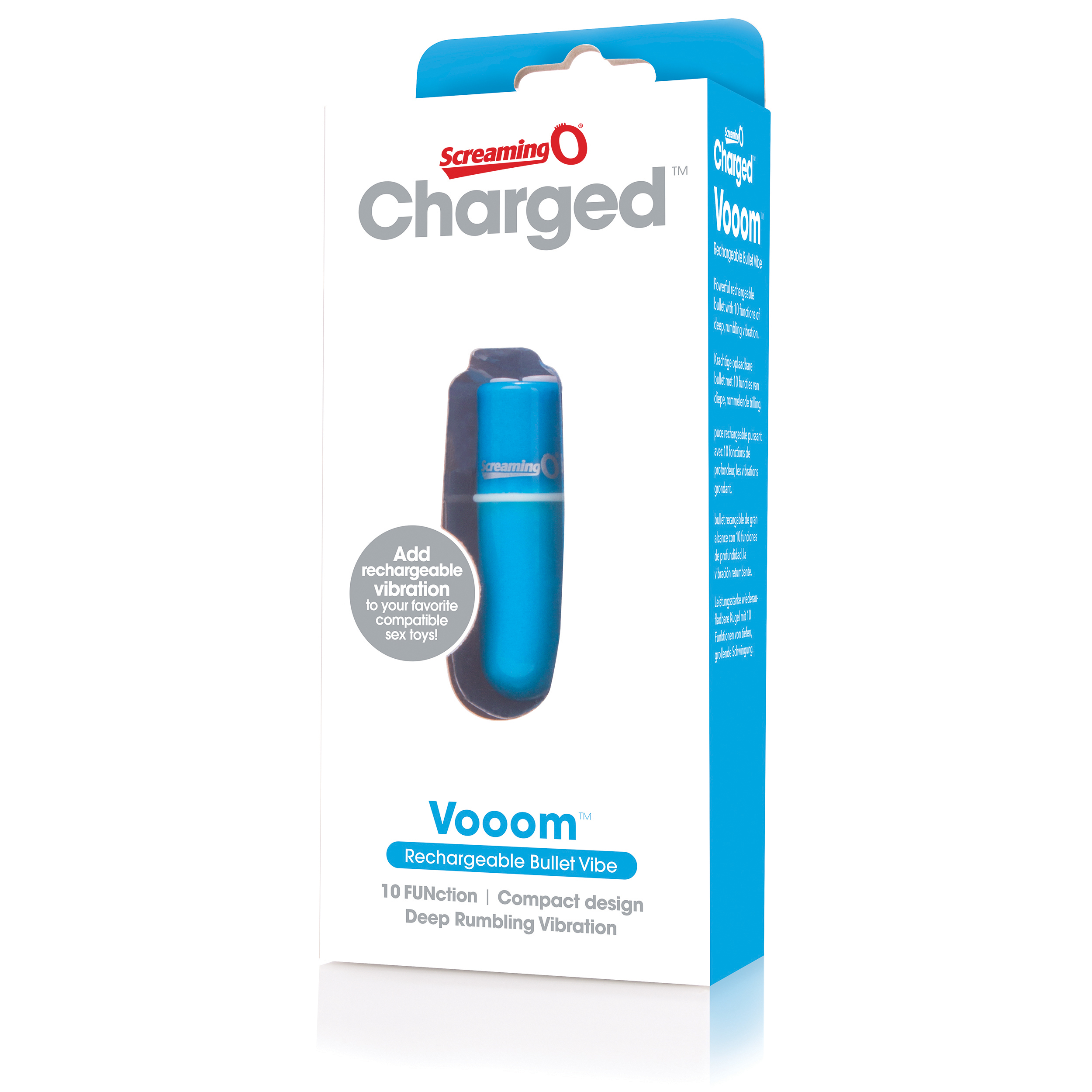 Charged Vooom Rechargeable Bullet Vibe - Blue - Image 2