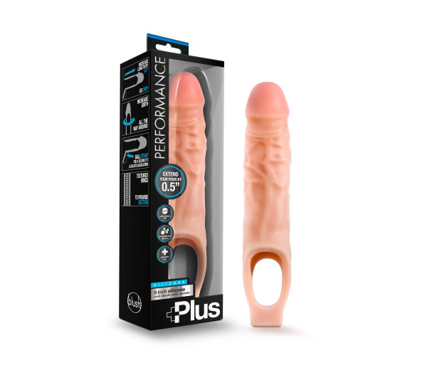 Performance Plus - 9 Inch Silicone Cock Sheath Penis Extender - Vanilla - Image 3