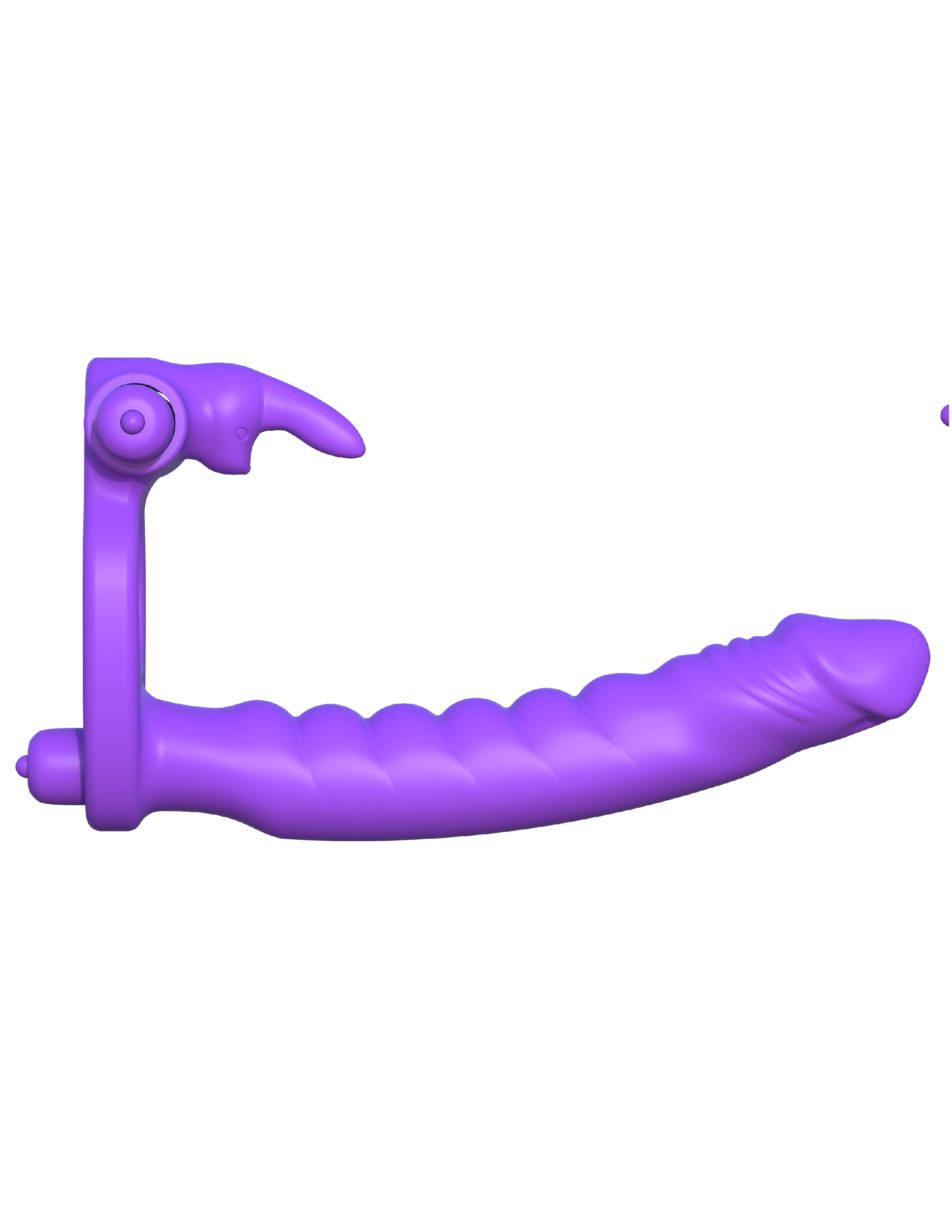 Fantasy C-Ringz Silicone Double Penetrator Rabbit - Purple - Image 3