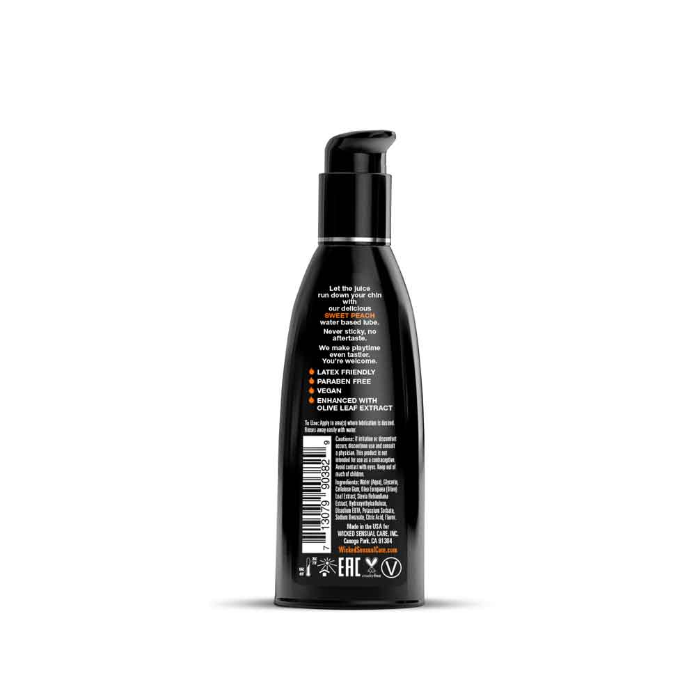 Aqua Sweet Peach Flavored Water Based Intimate Lubricant - 2 Fl. Oz. - Image 3