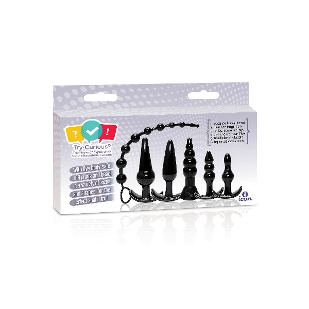 The 9's Try-Curious Anal Plug Kit - Black - Image 2