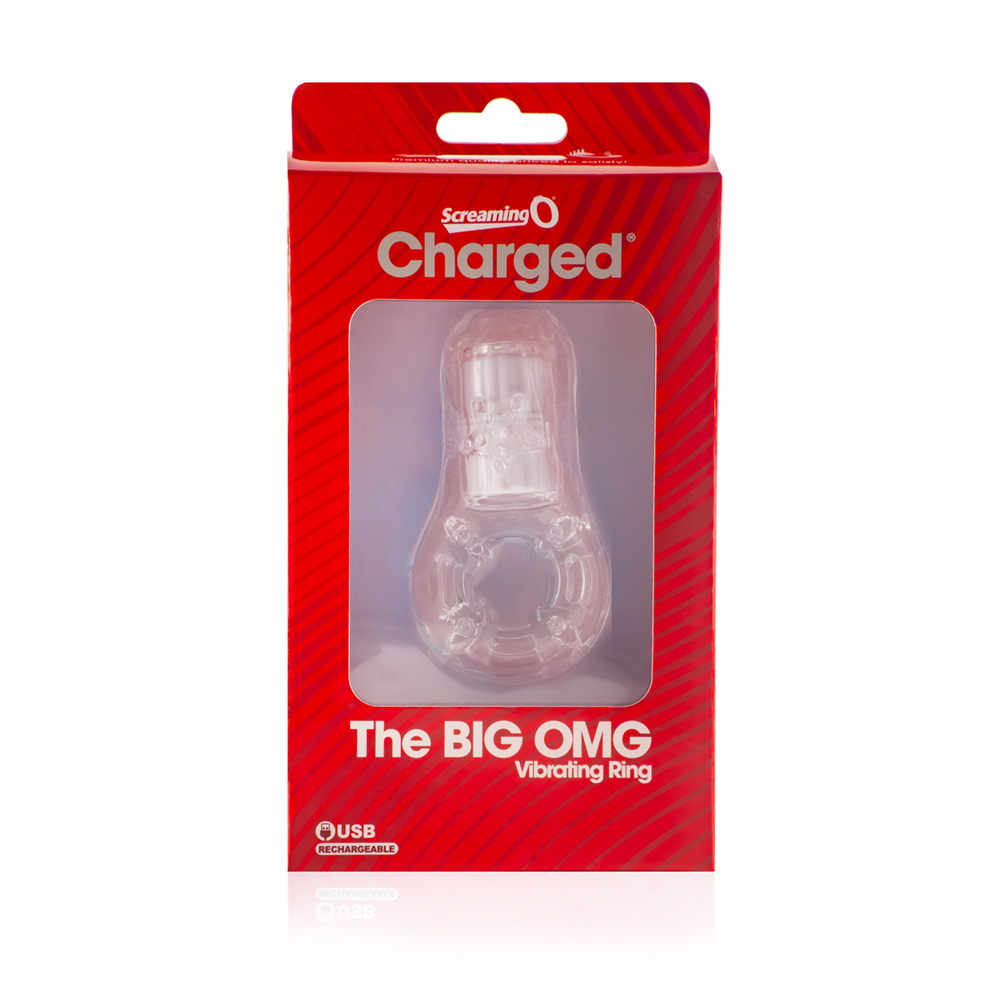 Big Omg Vibrating Ring - Clear - 6 Count Box - Image 2