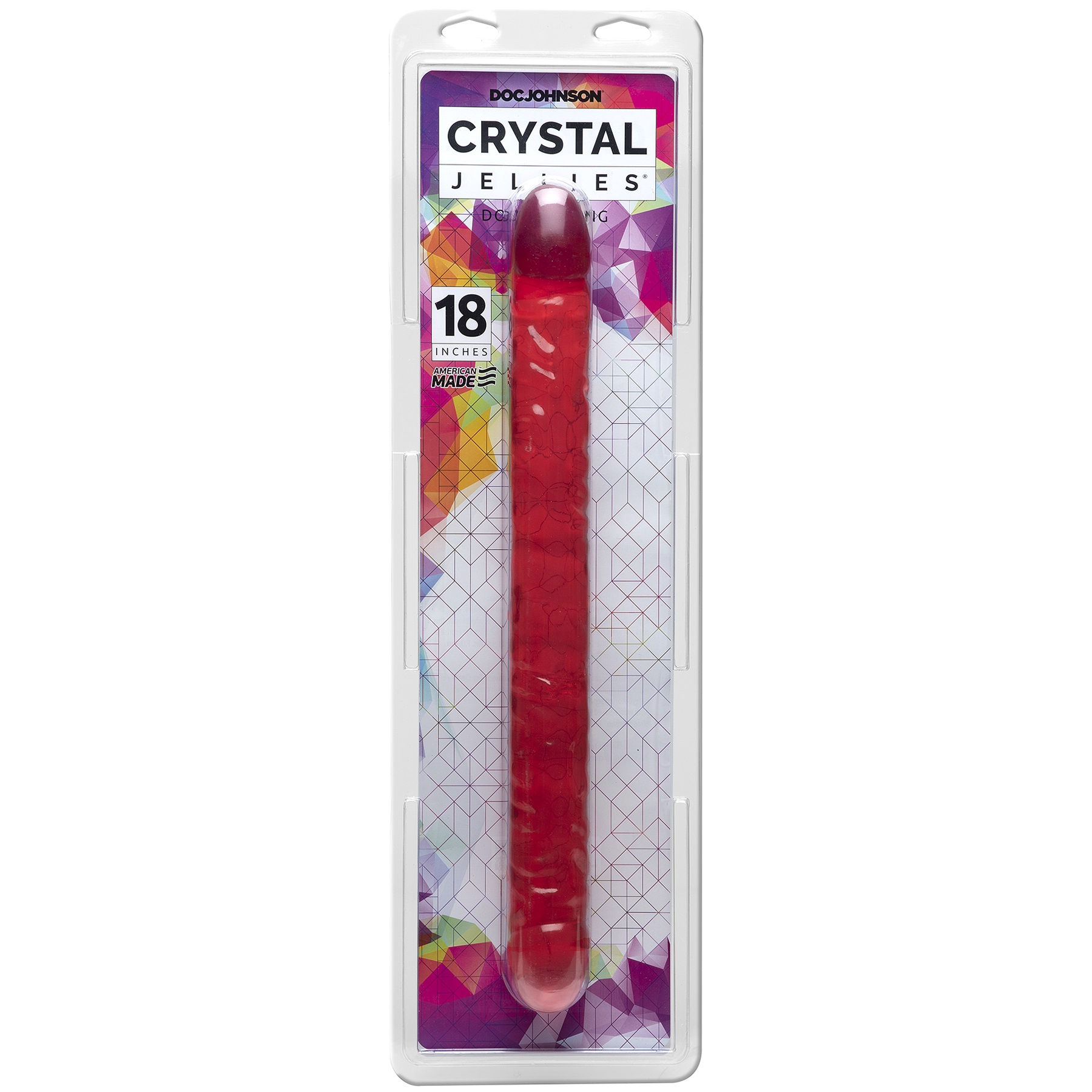 Crystal Jellies 18 Inch Double Dong - Pink - Image 2